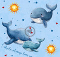 Wal blau Sommer maritim Sonne