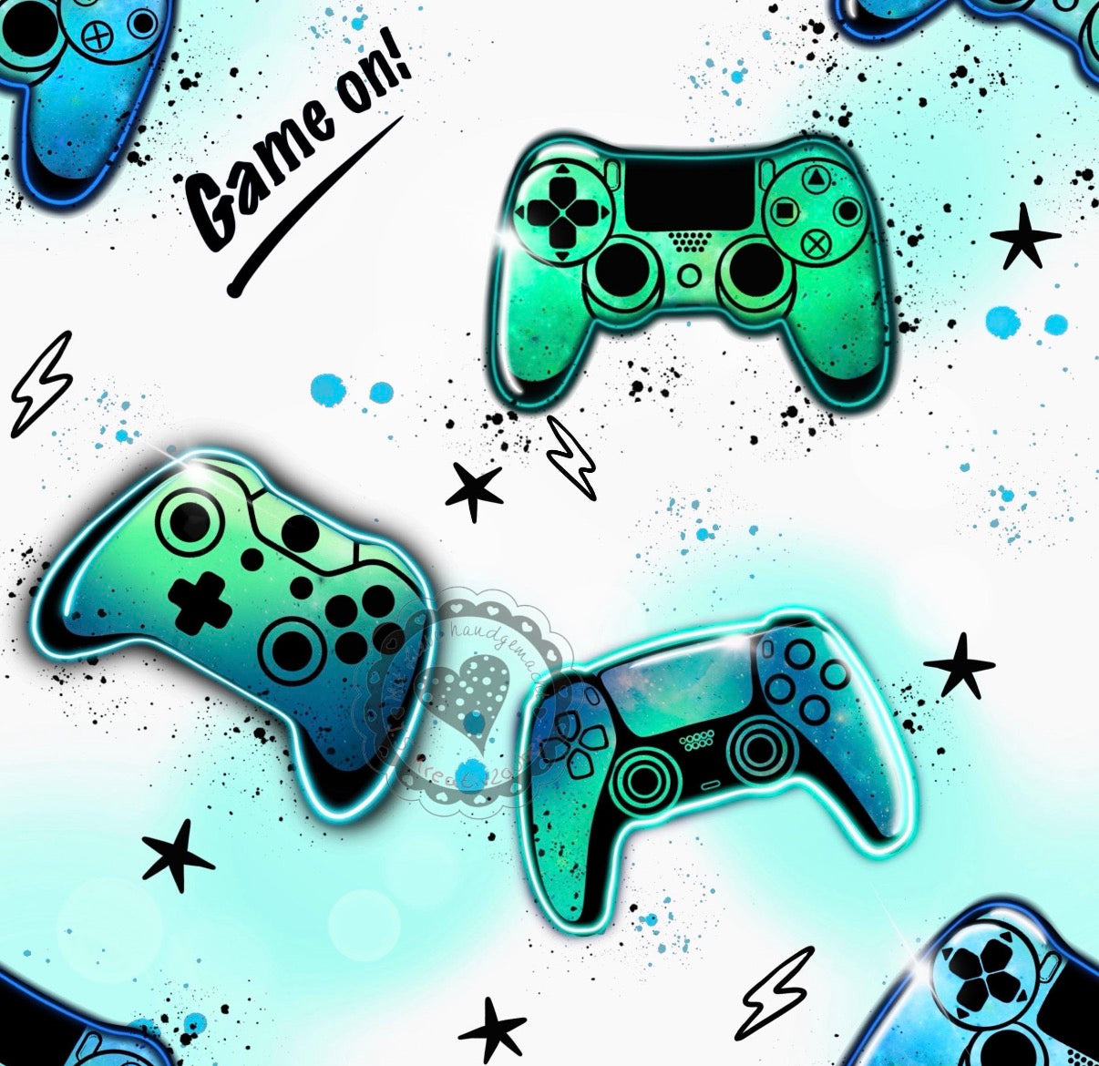 Game on- Gaming -weiß/blau