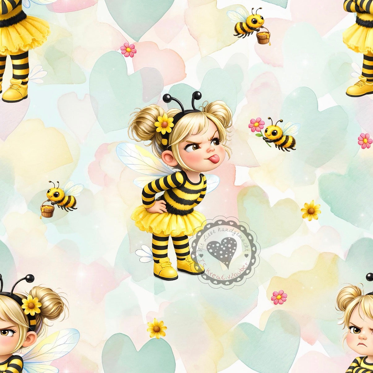 Freche bienchen Eigenproduktionen Meterware Frühling Biene