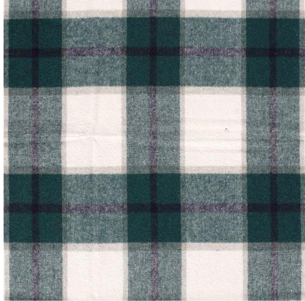 Jacquard-Flanell -Karo -Grün