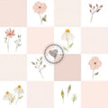Frühling/Blumen kariert rosa/weiß