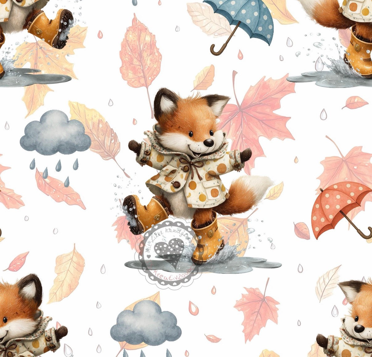 Regen-Fuchs-Herbstzeit