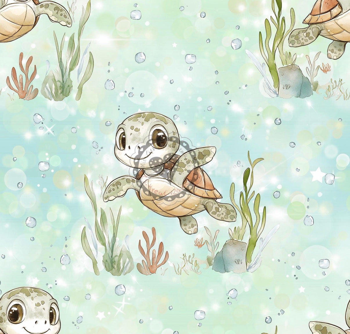 Schildkröte/ Unterwasserwelt grün