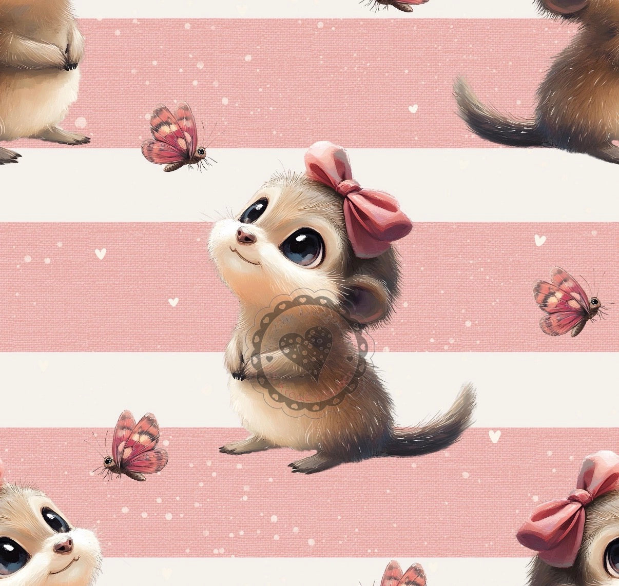 Süßes Erdmännchen/otter/pink-rosa gestreift