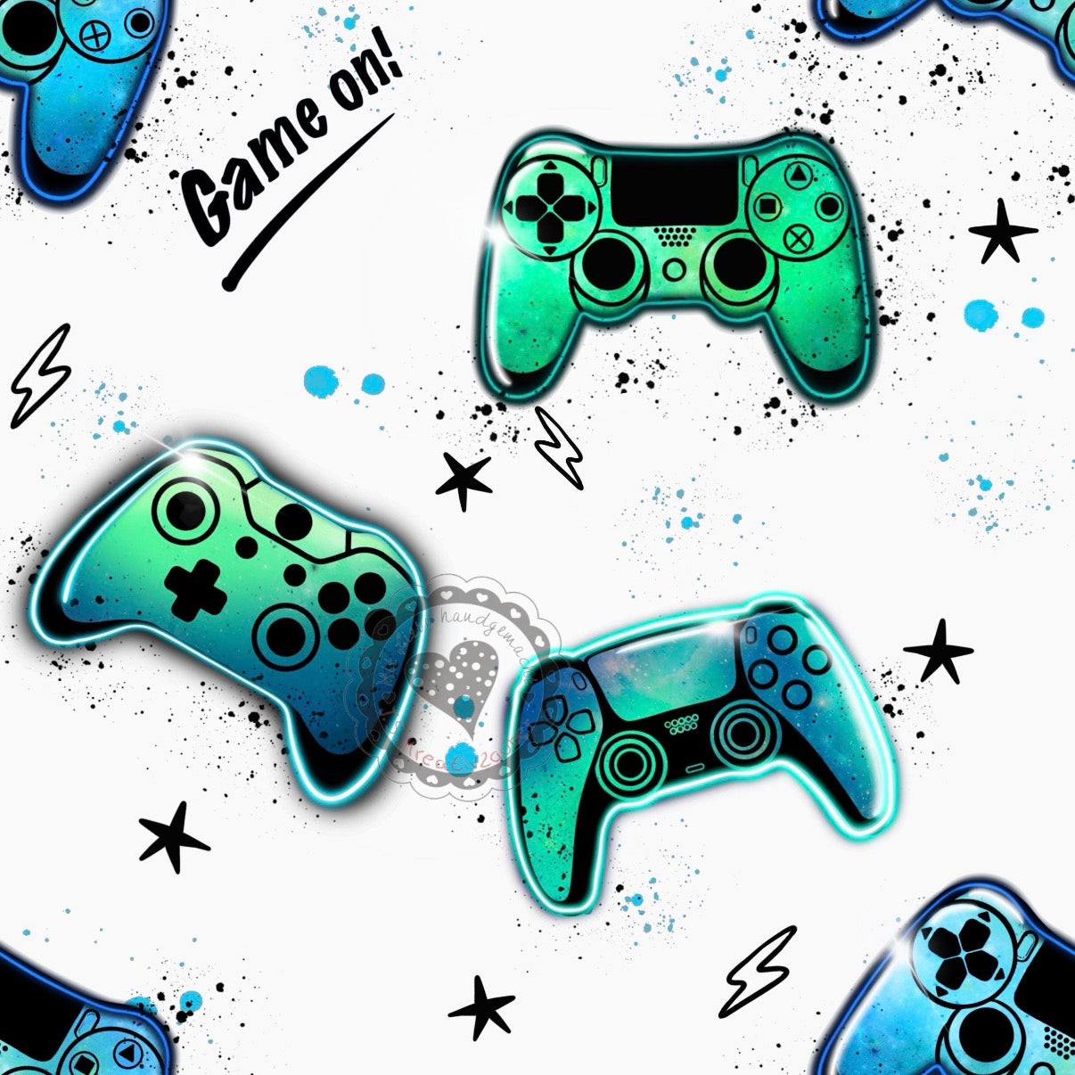 Game on- Gaming -weiß/blau