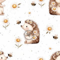 Igel-Biene-Gänseblümchen