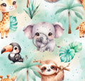 Safari-Dschungeltiere-Giraffe-Elefant-Faultier