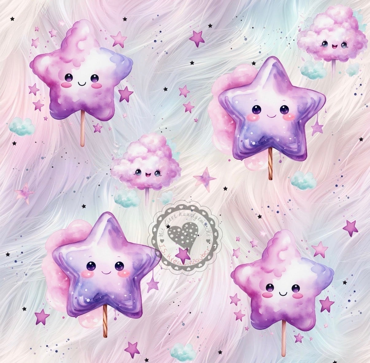 Zuckerwatte-Stern-lila
