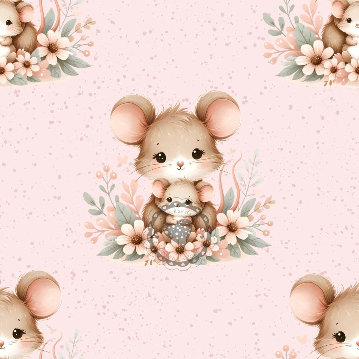 Mäusemama mit Kind-rosa