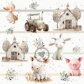 Farm/ Bauernhof grau- gestreift