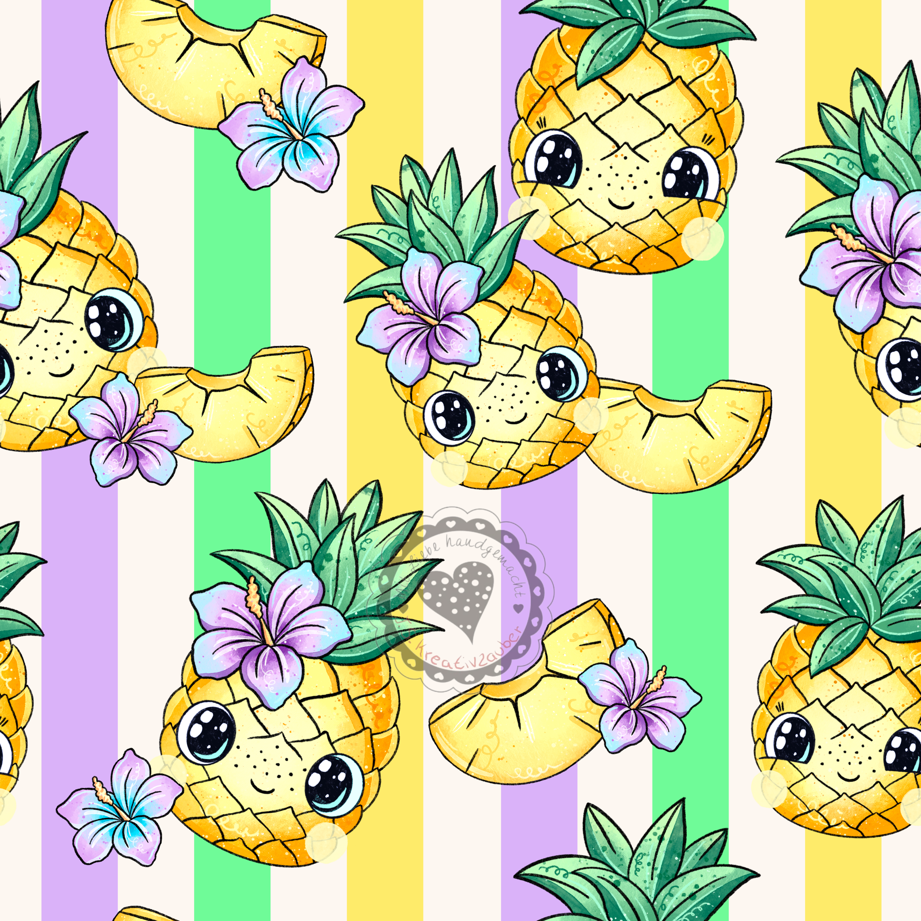 Sweet Ananas-Lila/mint/weiß