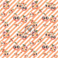 Pfirsich-Brille-Früchte-Sommer-Orange /weiß