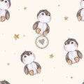 Pinguin /Sterne beige