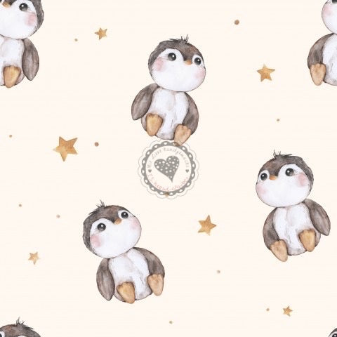 Pinguin /Sterne beige