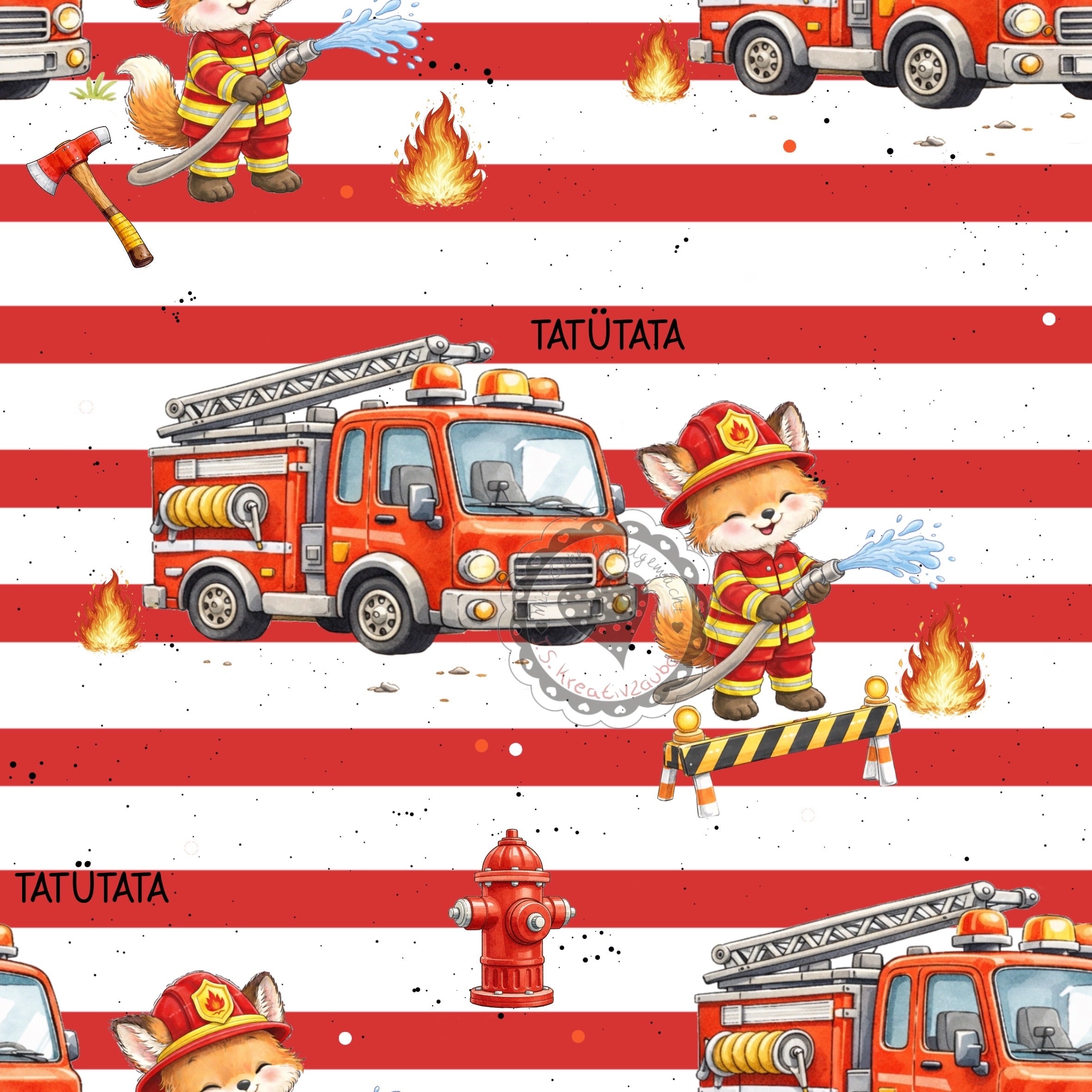 Feuerwehr/Fire/Fuchs rot/weiß gestreift
