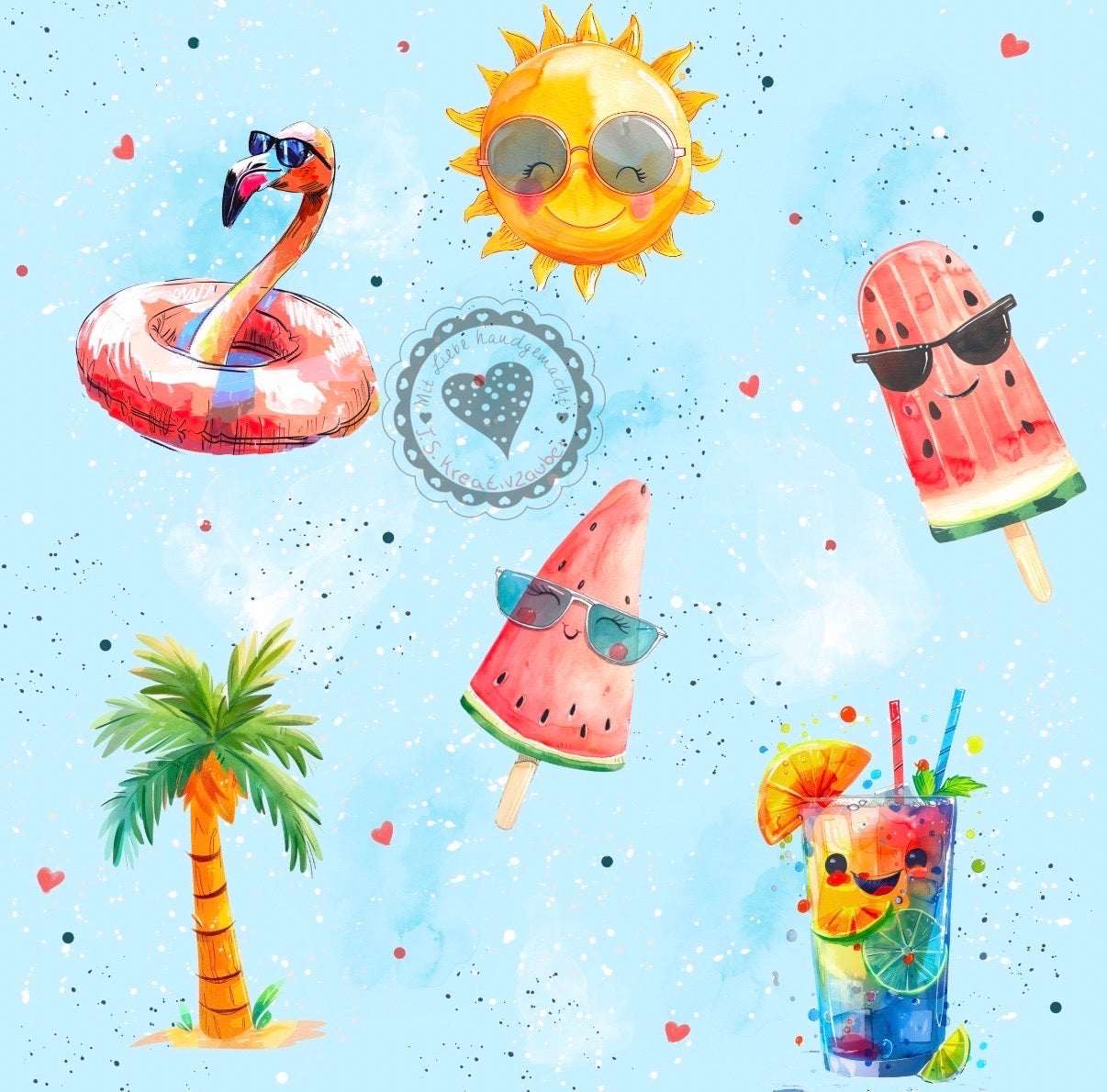 Eis /Sommer /Sonne /rosa/blau