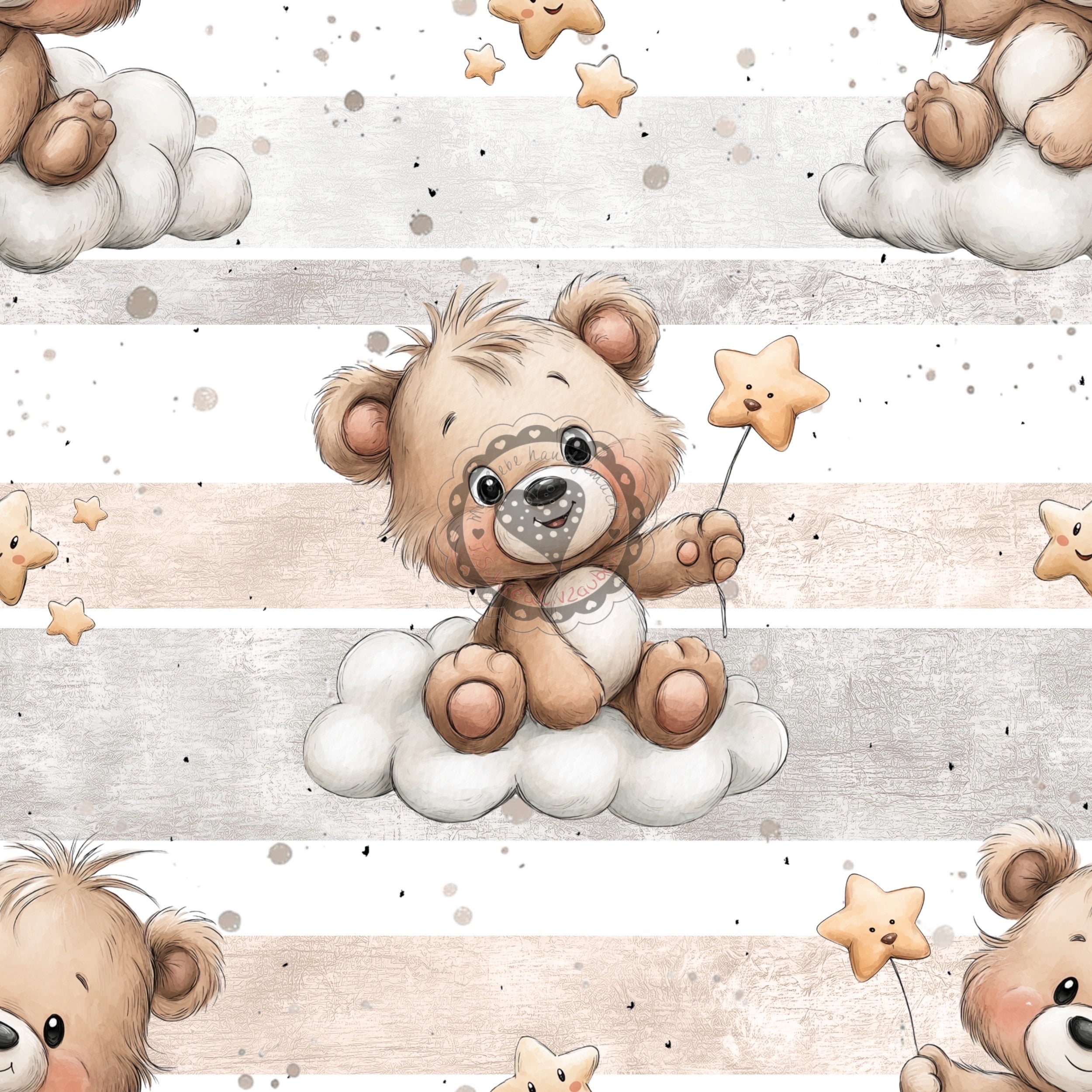 Bärchen/wolke/baby/Stern streiten weiß grau beige