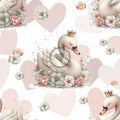 Schwan/blumen/Herzen lila rosa Pastell