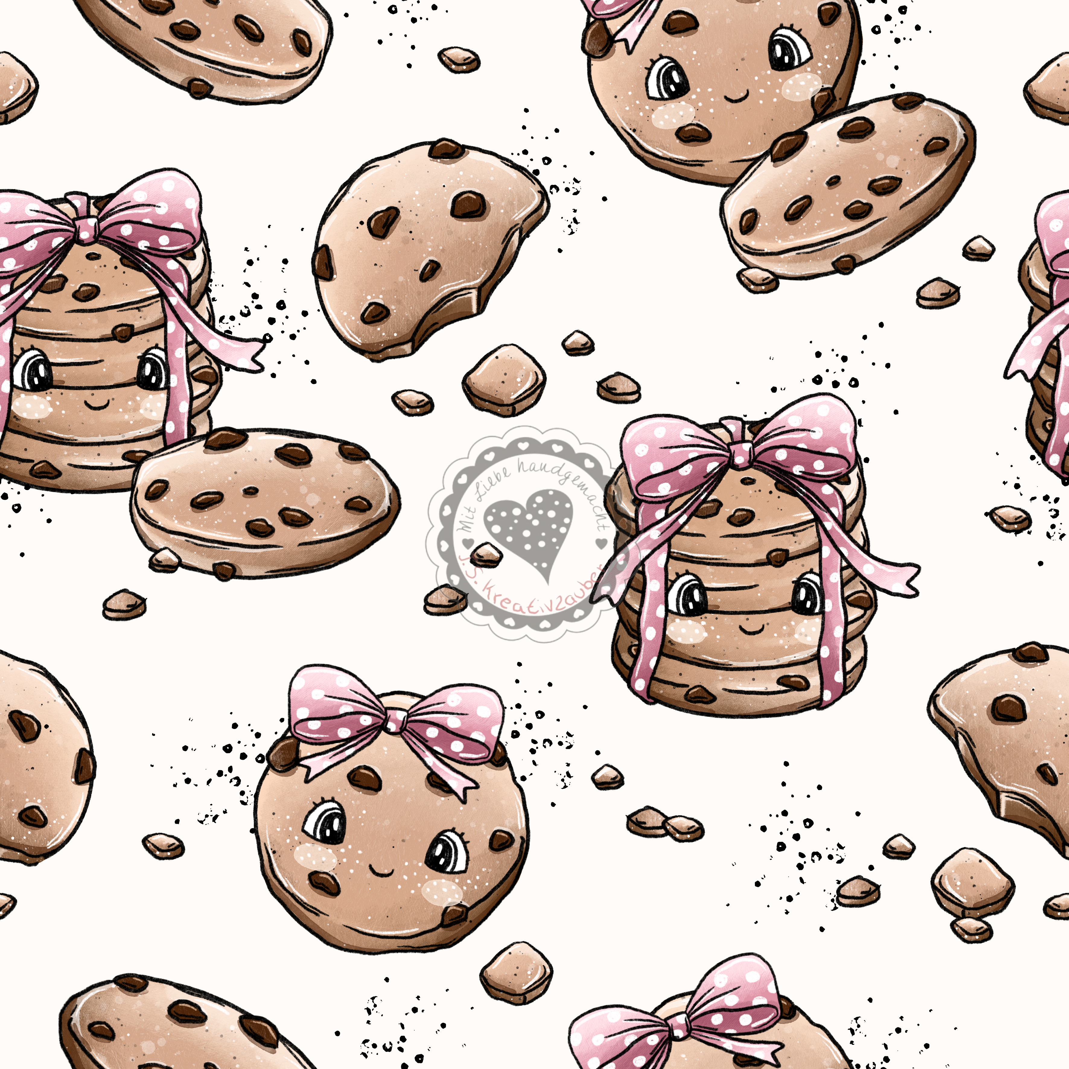 Cookie beige schleife rosa