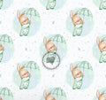 Hase mit Regenschirm mint/rosa