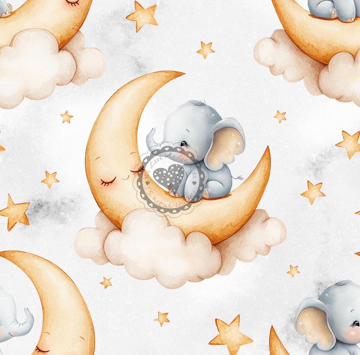 Elefant auf Mond